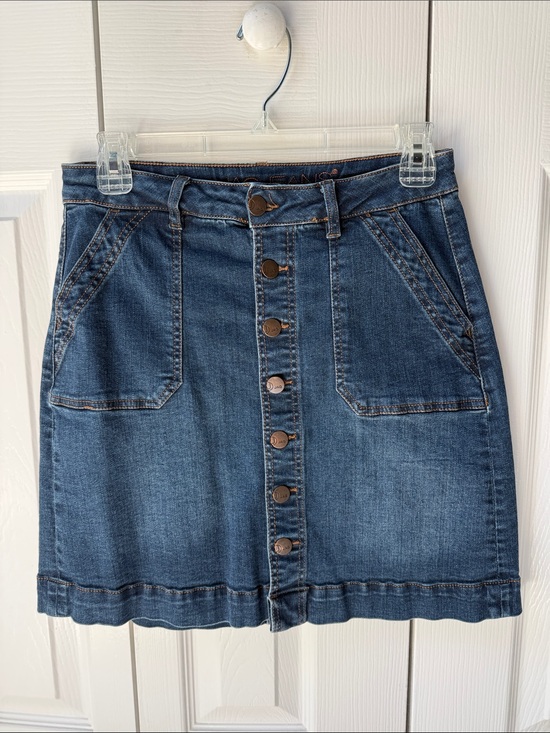 Jag Jeans | Skirts | Jag Jeans Blue Denim Buttonfront Mini Skirt Price ...